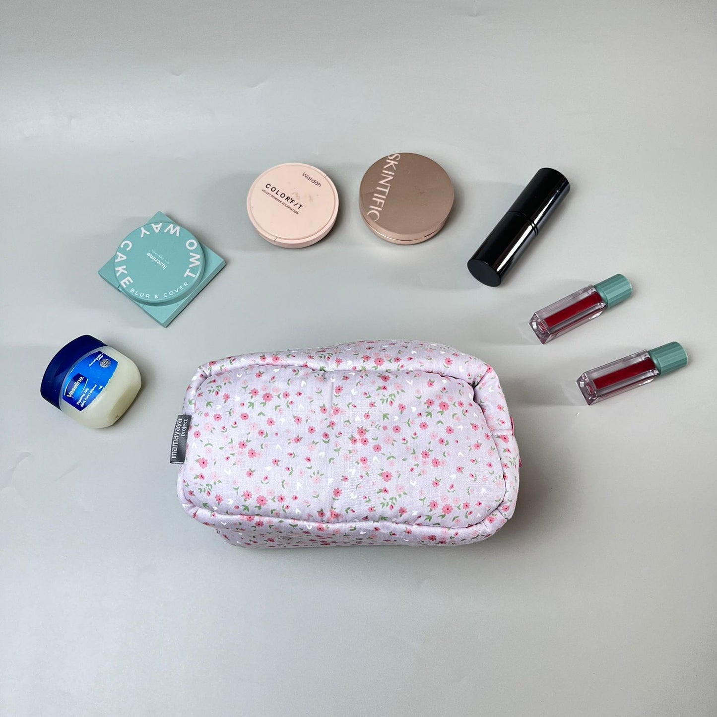 COSMETIC POUCH PUFFY_A7041_MINI DAISY PINK