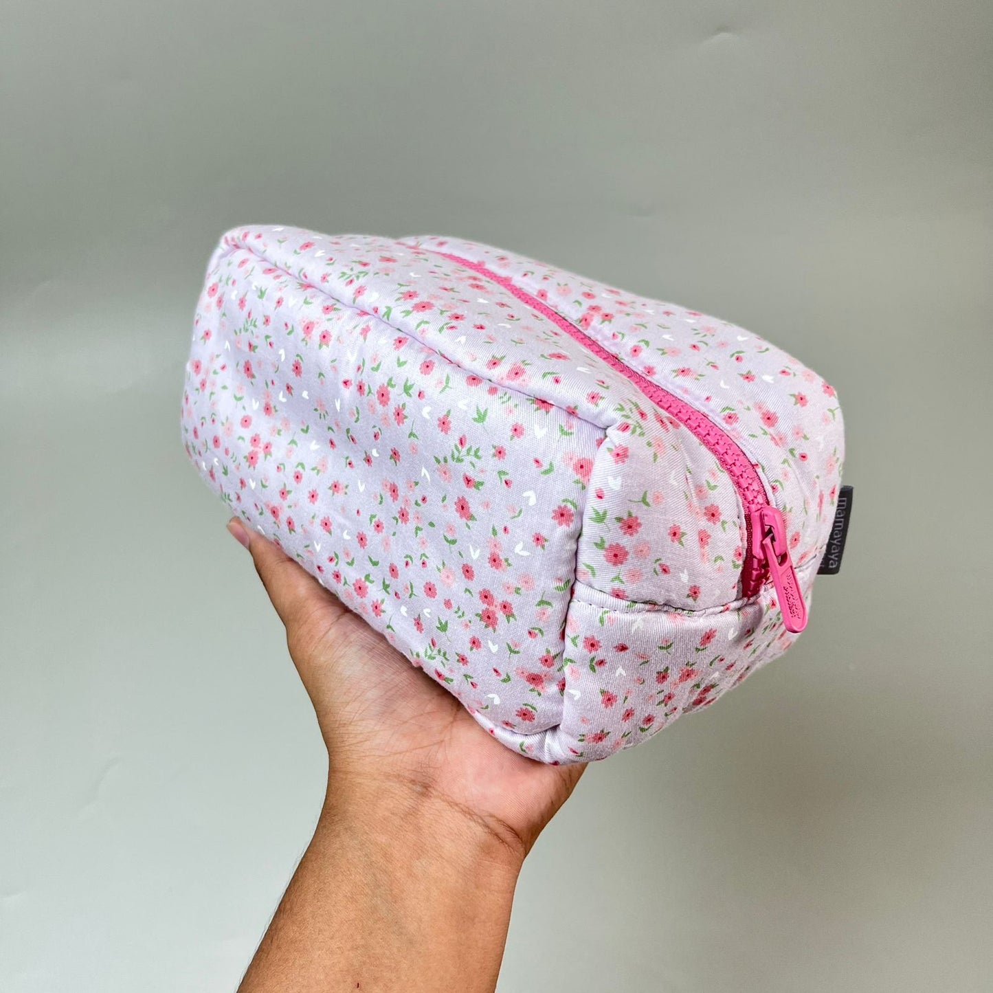COSMETIC POUCH PUFFY_A7041_MINI DAISY PINK
