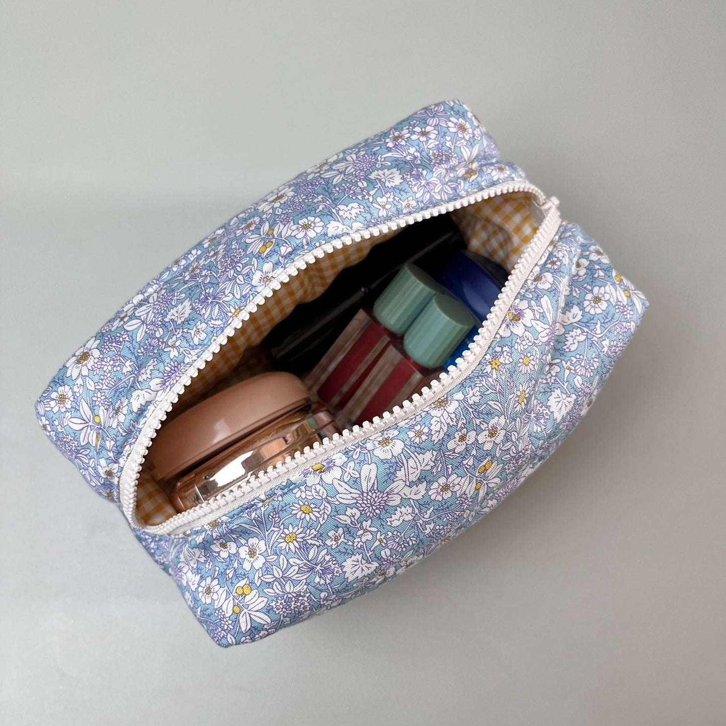 COSMETIC POUCH PUFFY_A7061_MINI KRISAN BIRU