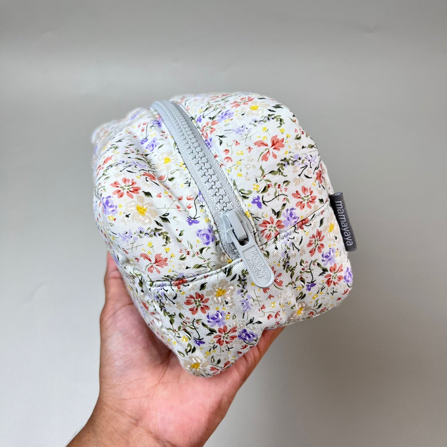 COSMETIC POUCH PUFFY_A6423_BUNGA HOYA PEACH