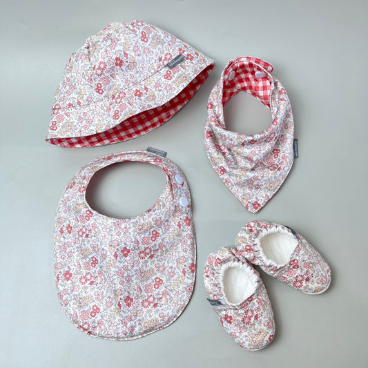 SET BABY | BUCKET HAT | BIBS | BABY SHOES_A7256_MINI ASTER MERAH