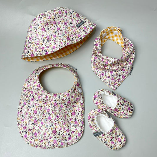 SET BABY | BUCKET HAT | BIBS | BABY SHOES_A7287_ADENIUM UNGU