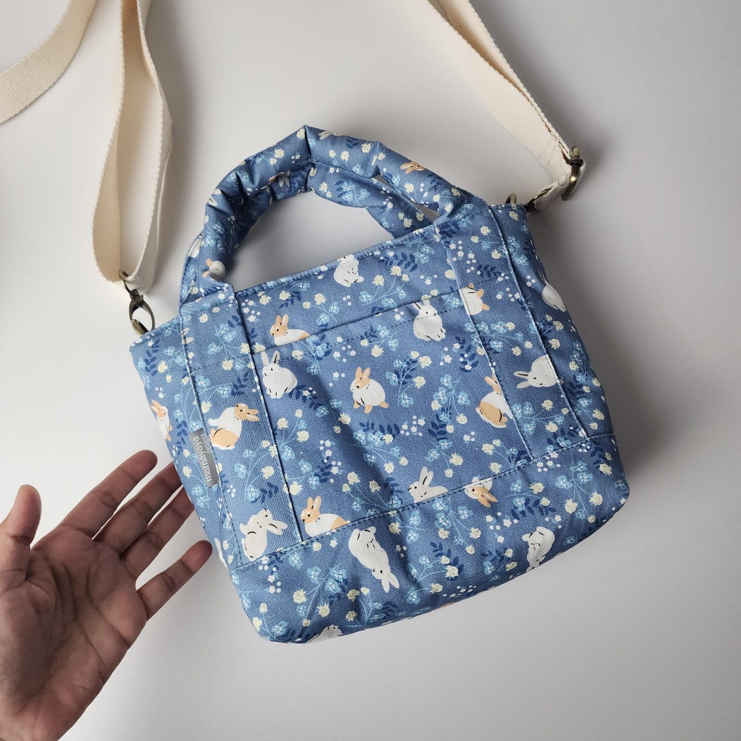 STB - SMALL TOTE BAG_BUNNY BLUE