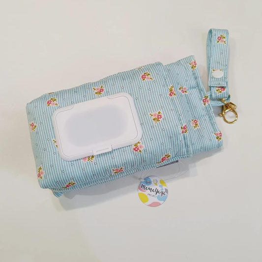 TISSUE POUCH 2 IN 1_BUNGA GARIS BIRU