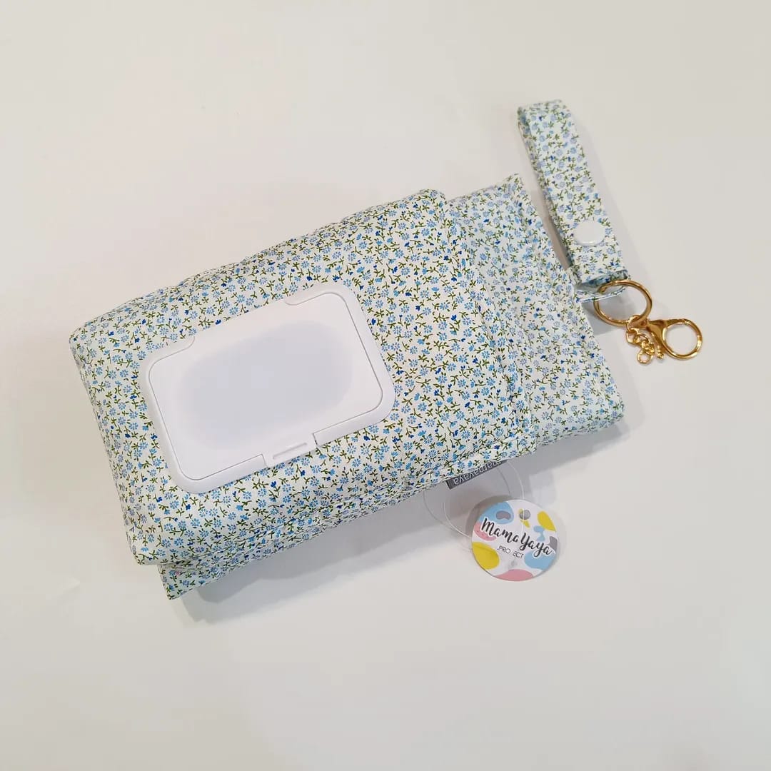 TISSUE POUCH 2 IN 1_BUNGA MINI BIRU