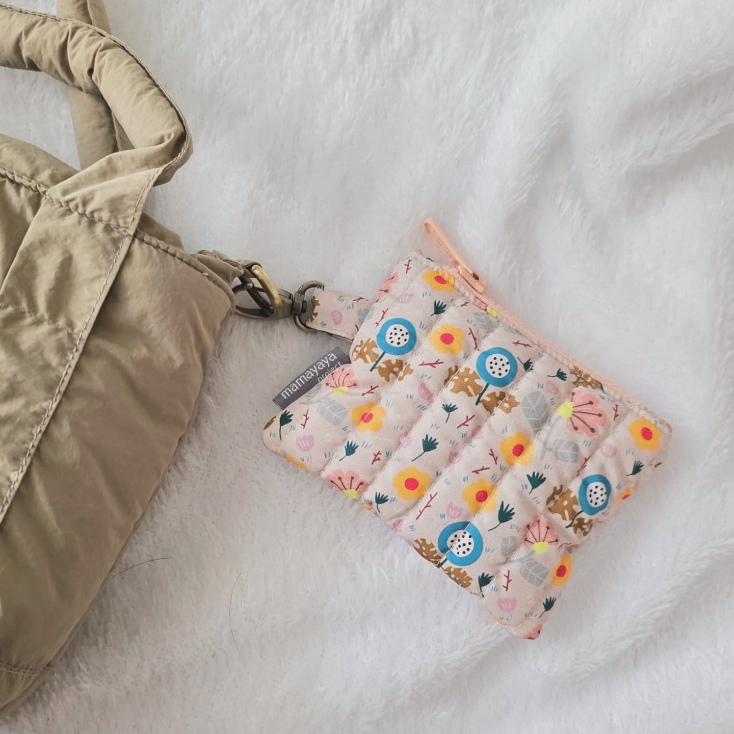 MINI SLIM POUCH BLOOMS PINK