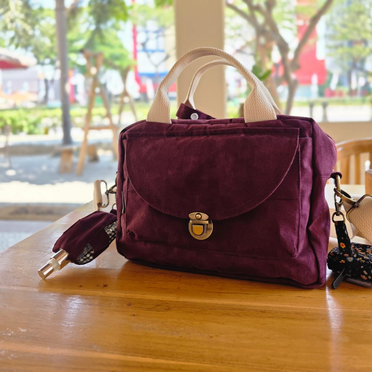 MULTI PURPOSE POUCH _ SUEDE MAROON