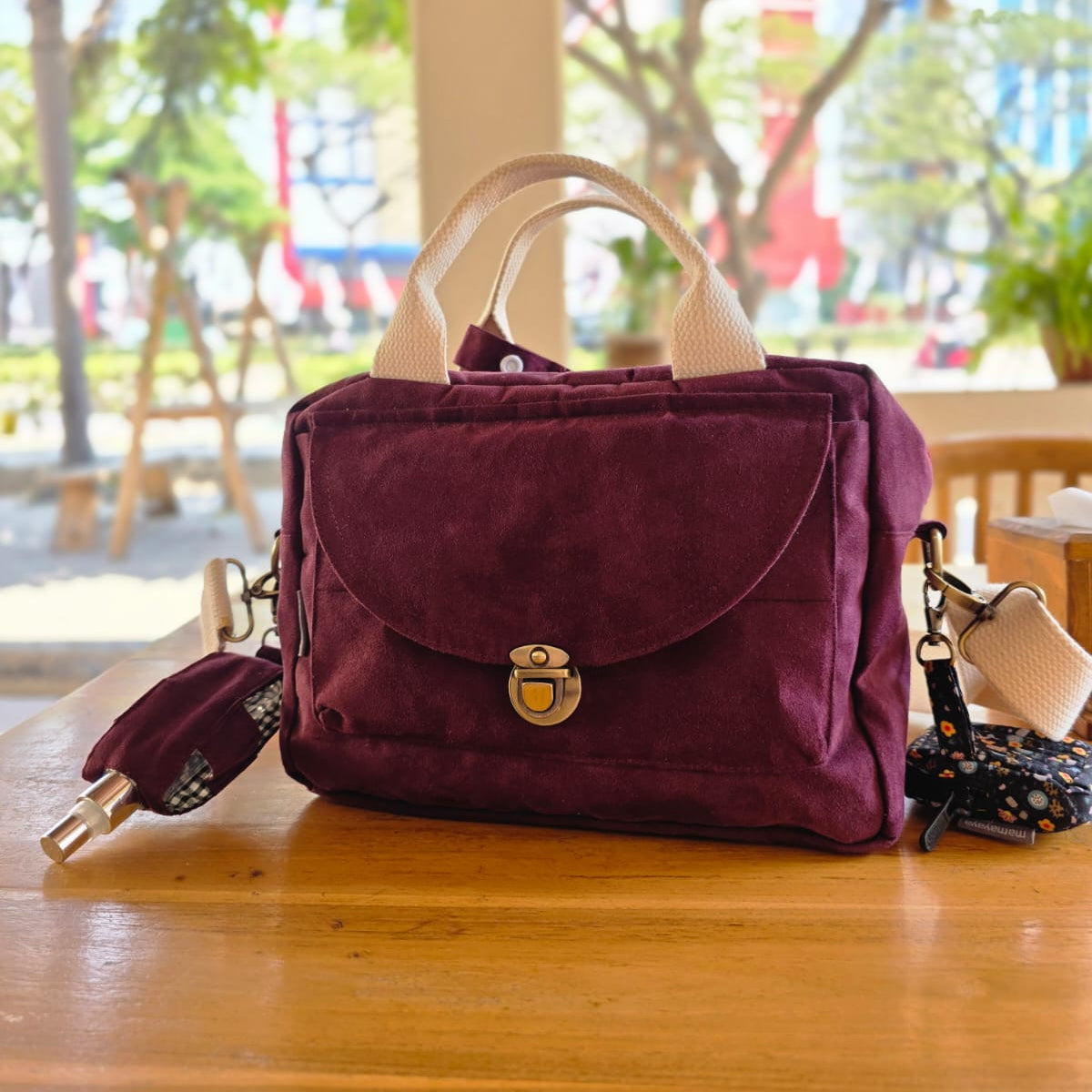 MULTI PURPOSE POUCH _ SUEDE MAROON
