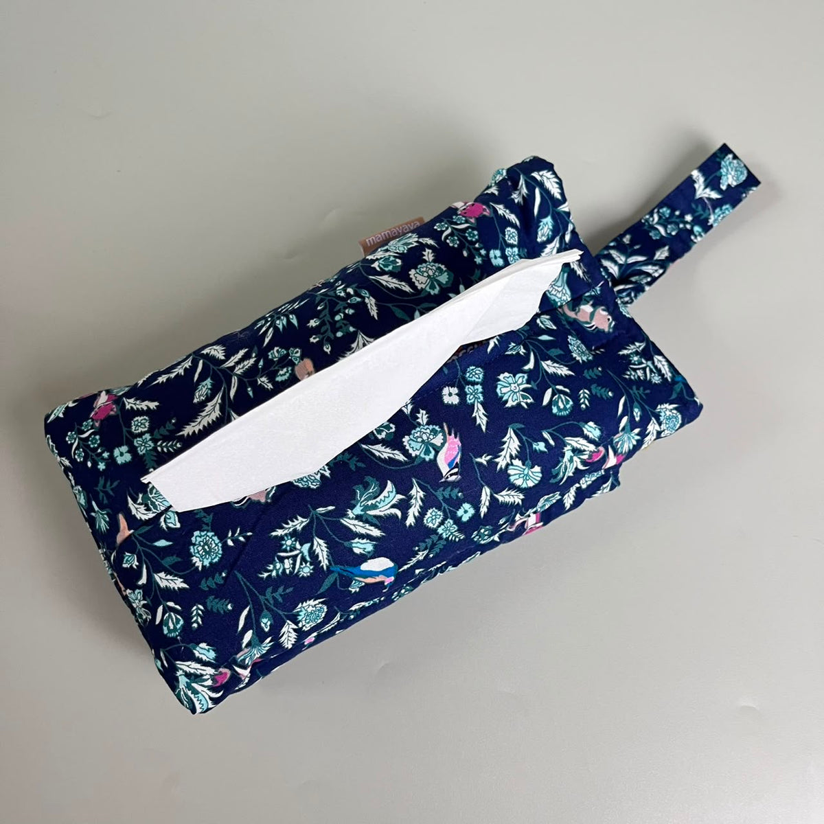 TISSUE POUCH 2 IN 1_BUNGA NAVY
