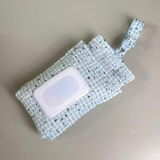 TISSUE POUCH 2 IN 1_DAUN KOTAK BIRU