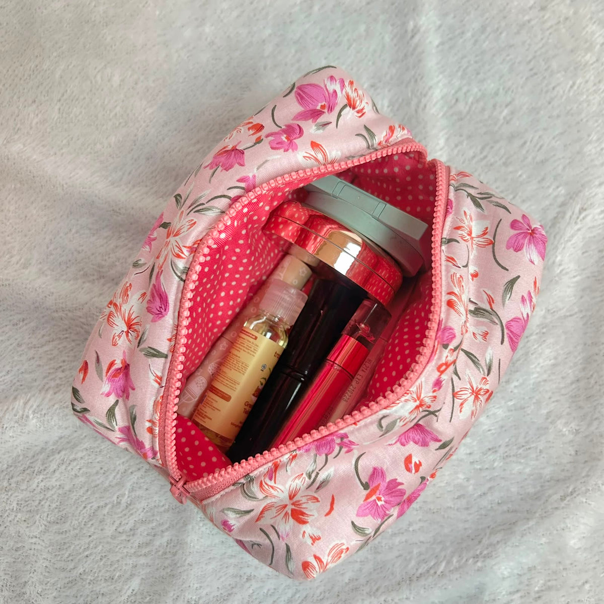 COSMETIC POUCH PUFFY_DAHLIA PINK