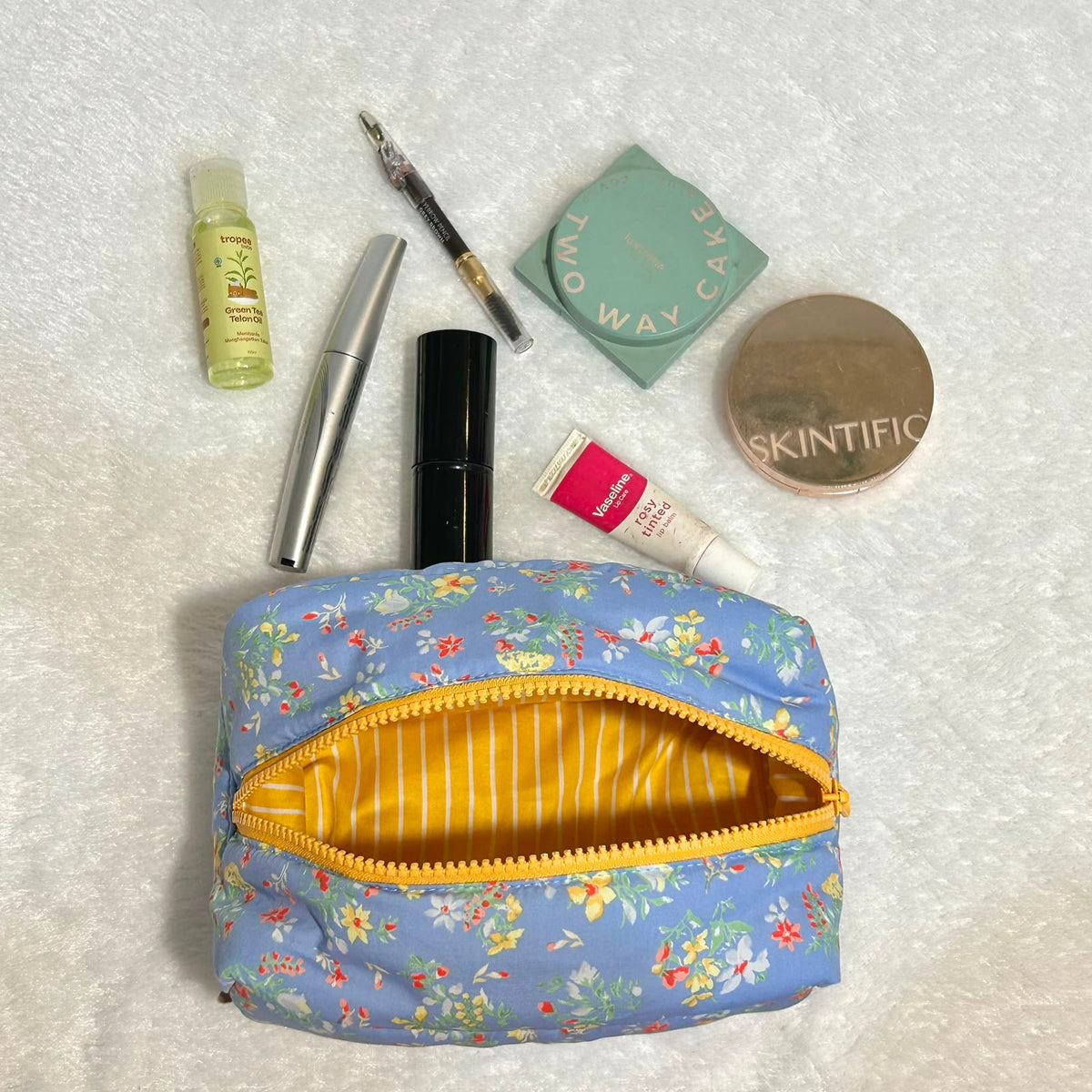 COSMETIC POUCH PUFFY_DITSY FLORAL BLUE