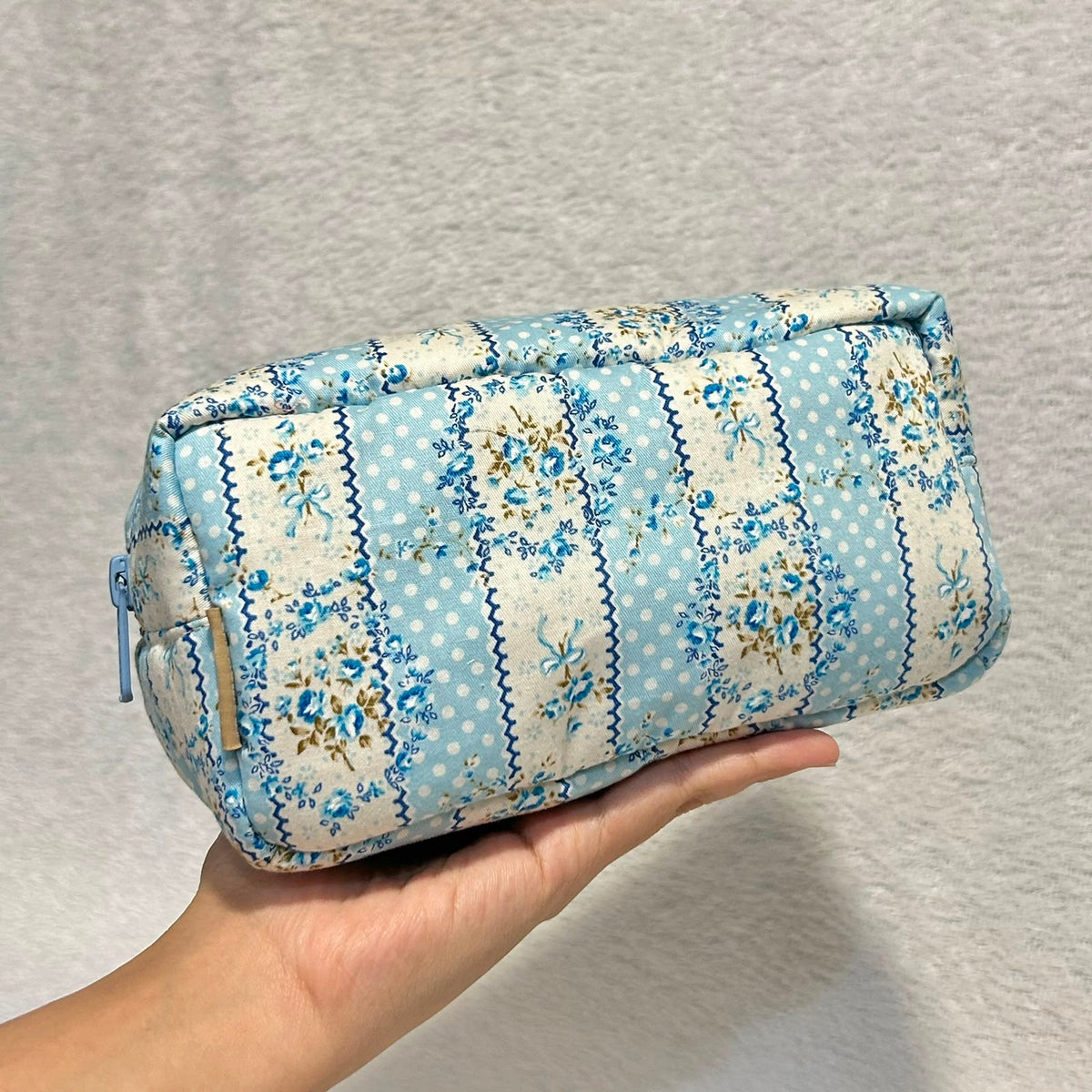 COSMETIC POUCH PUFFY_SHABBY CHIC STRIPE