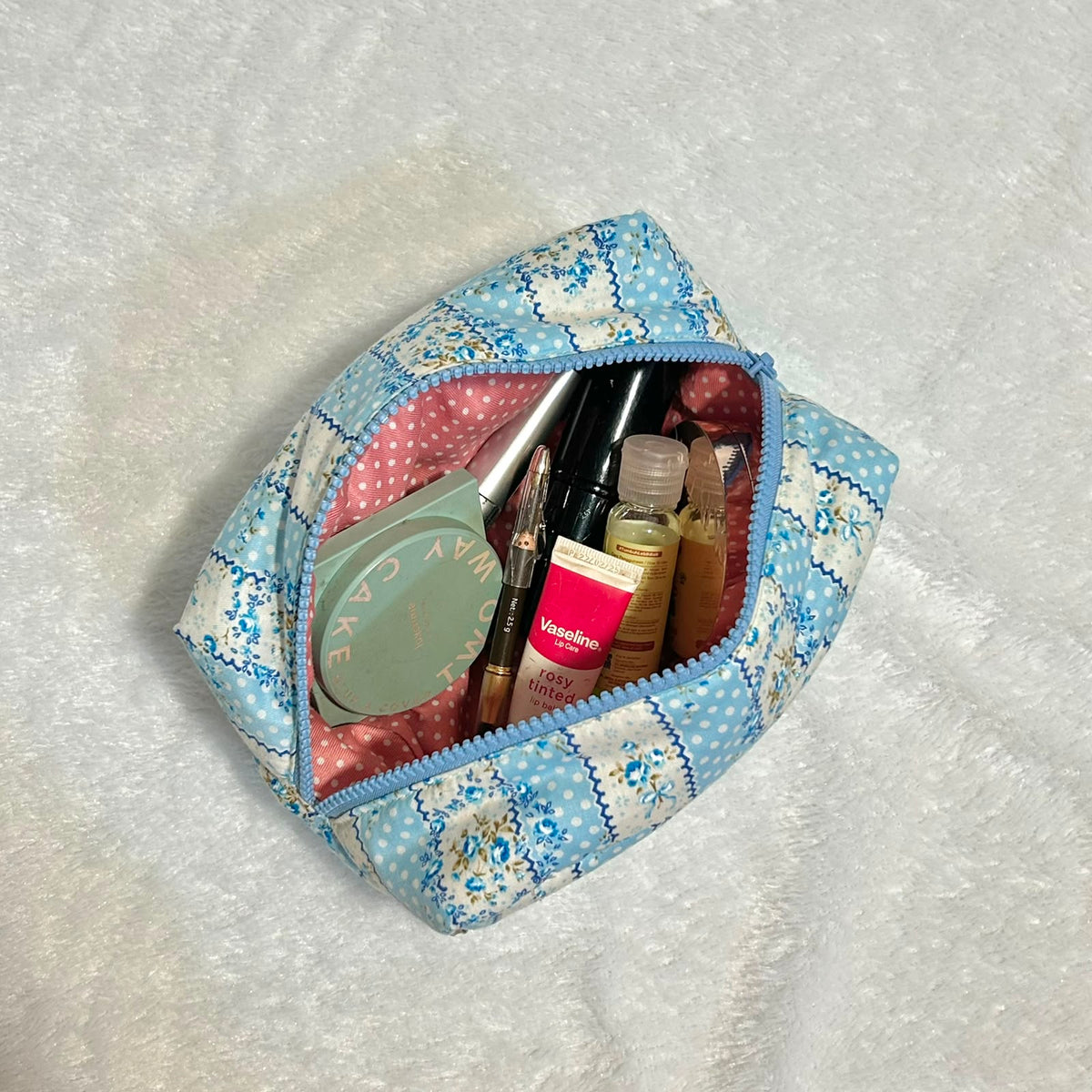 COSMETIC POUCH PUFFY_SHABBY CHIC STRIPE