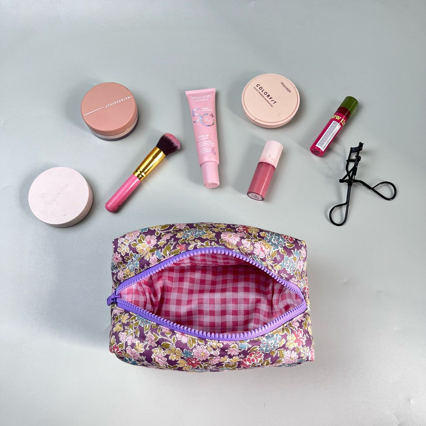 COSMETIC POUCH PUFFY_A7051_CALENDULA UNGU