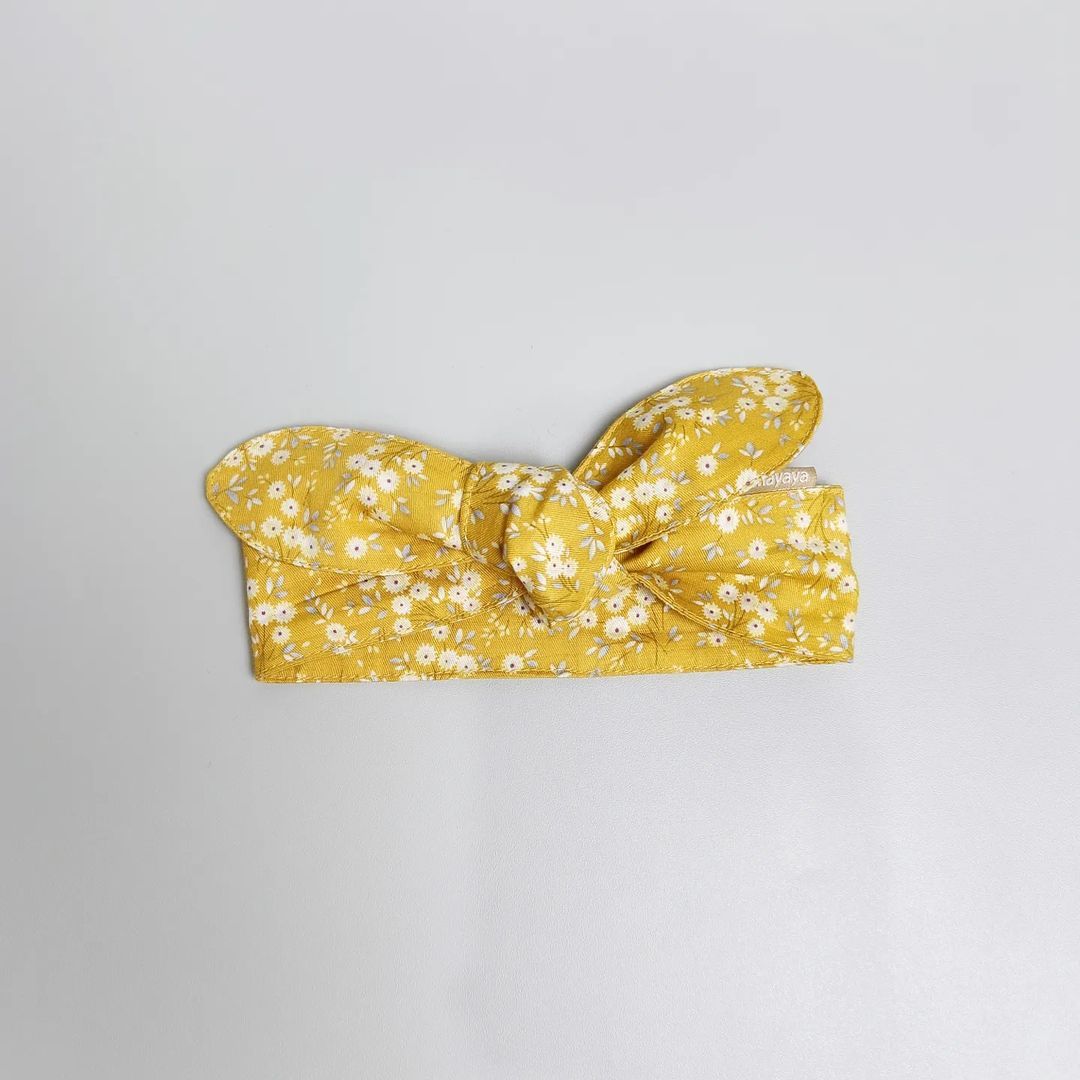 TOP KNOT HEADBAND_A3195_BUNGA CRASPEDIAS KUNING